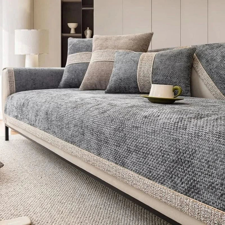 Chenille Sofa Cover With Non-Slip Backing