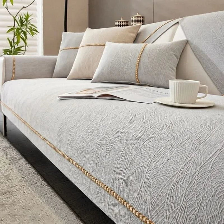 Chenille Sofa Cover With Non-Slip Backing