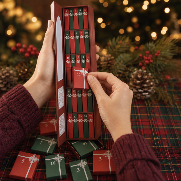 Christmas Advent Calendar With 24 Miniature Book Ornaments