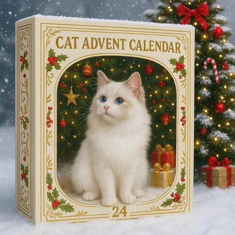 Christmas Tree-Shaped Cat Advent Calendar, view 4 - Elena Harper