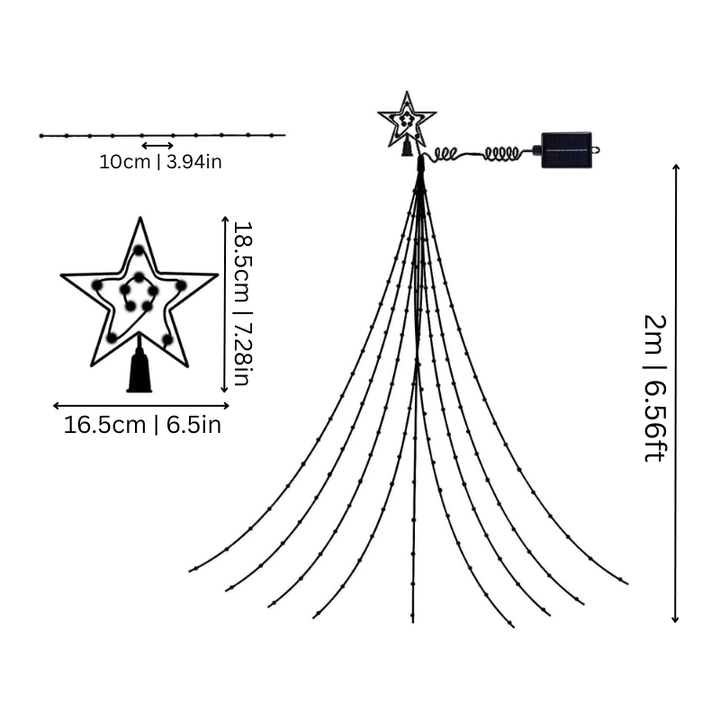 Christmas Tree String Lights with Star Topper