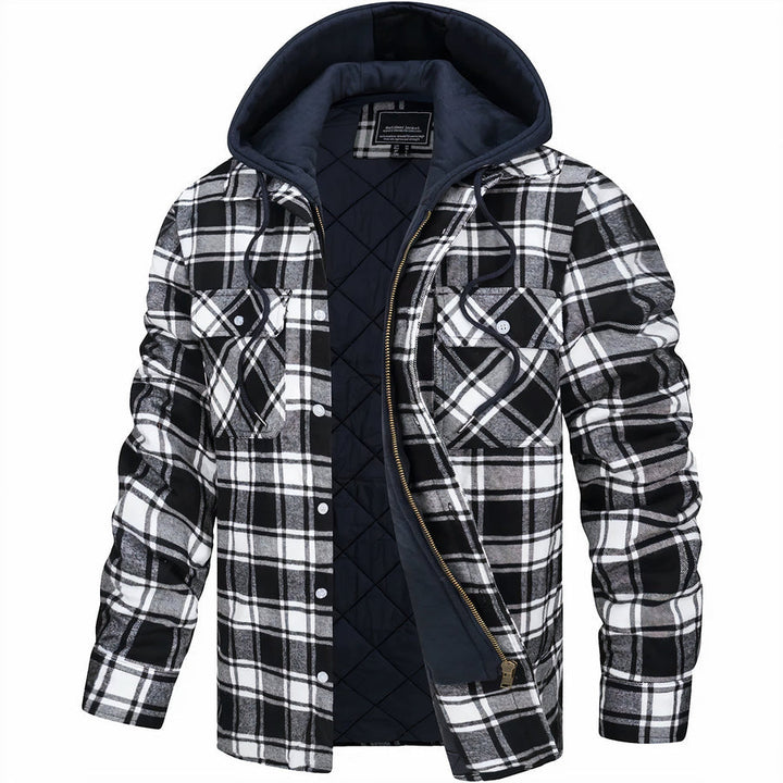 HARRINGTON OXFORD | QUILTED PLAID HOODED JACKET FOR MEN
