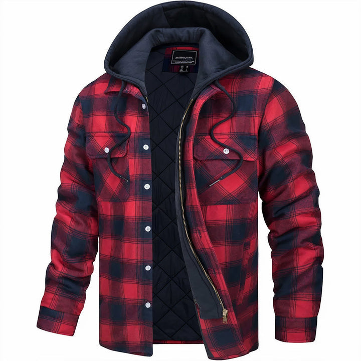 HARRINGTON OXFORD | QUILTED PLAID HOODED JACKET FOR MEN