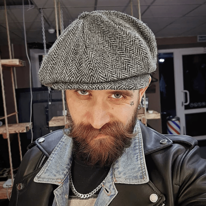 Classic Unisex Checked Newsboy Cap