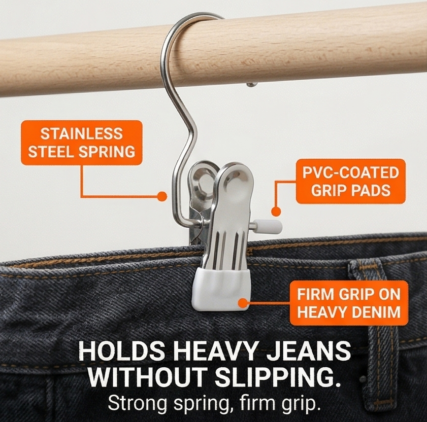 Clipvault Stainless Steel Closet Clip Hooks (20 Pack) - Elena Harper