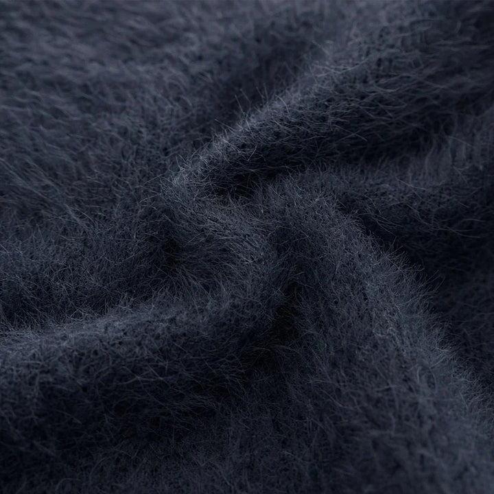 Cozyline Fuzzy Contrast-Trim Half-Zip Sweater - Elena Harper