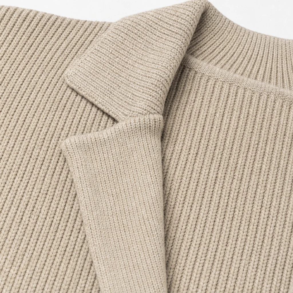 Elara Ribbed Knit Double-Breasted Cardigan - Elena Harper