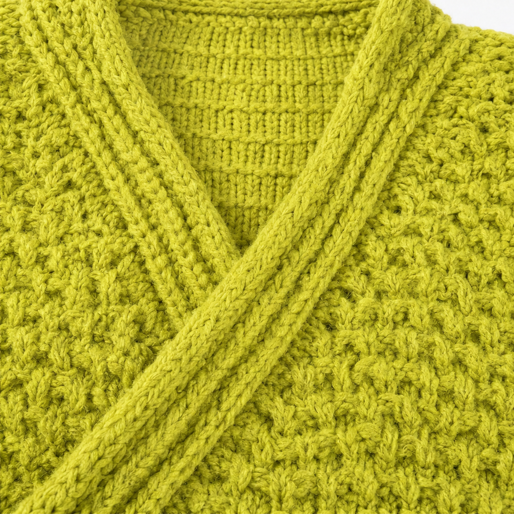 Crossovera Chunky Knit Crossover V-Neck Sweater - Elena Harper