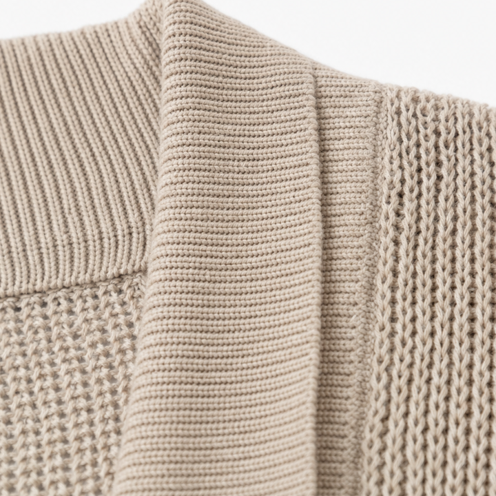 Drapeelle – Crochet-Look Open-Front Batwing Cardigan