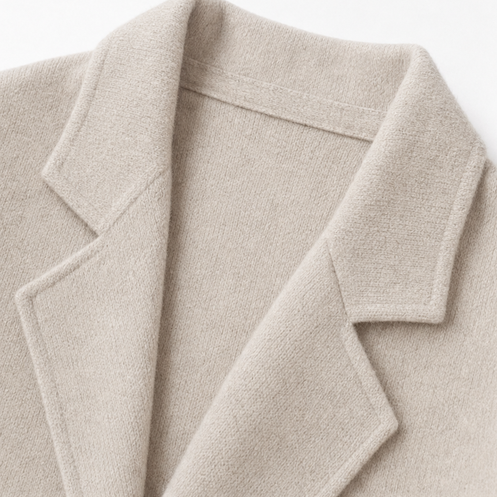 Draperie Longline Open-Front Wool-Blend Look Coat - Elena Harper