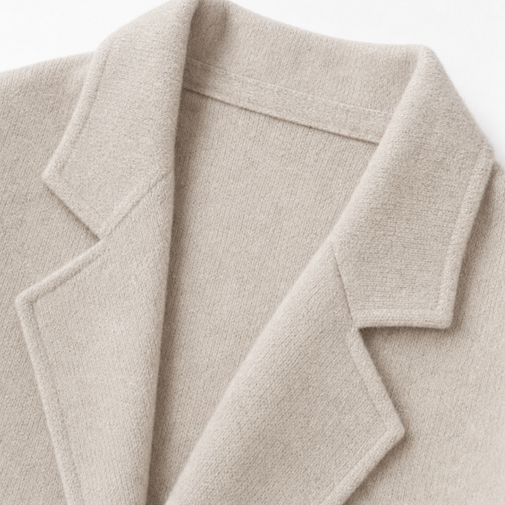 Draperie Longline Open-Front Wool-Blend Look Coat - Elena Harper