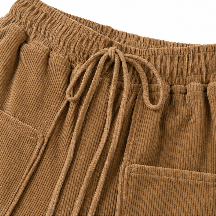 Cordella Ribbed Corduroy Wide-Leg Pants - Elena Harper