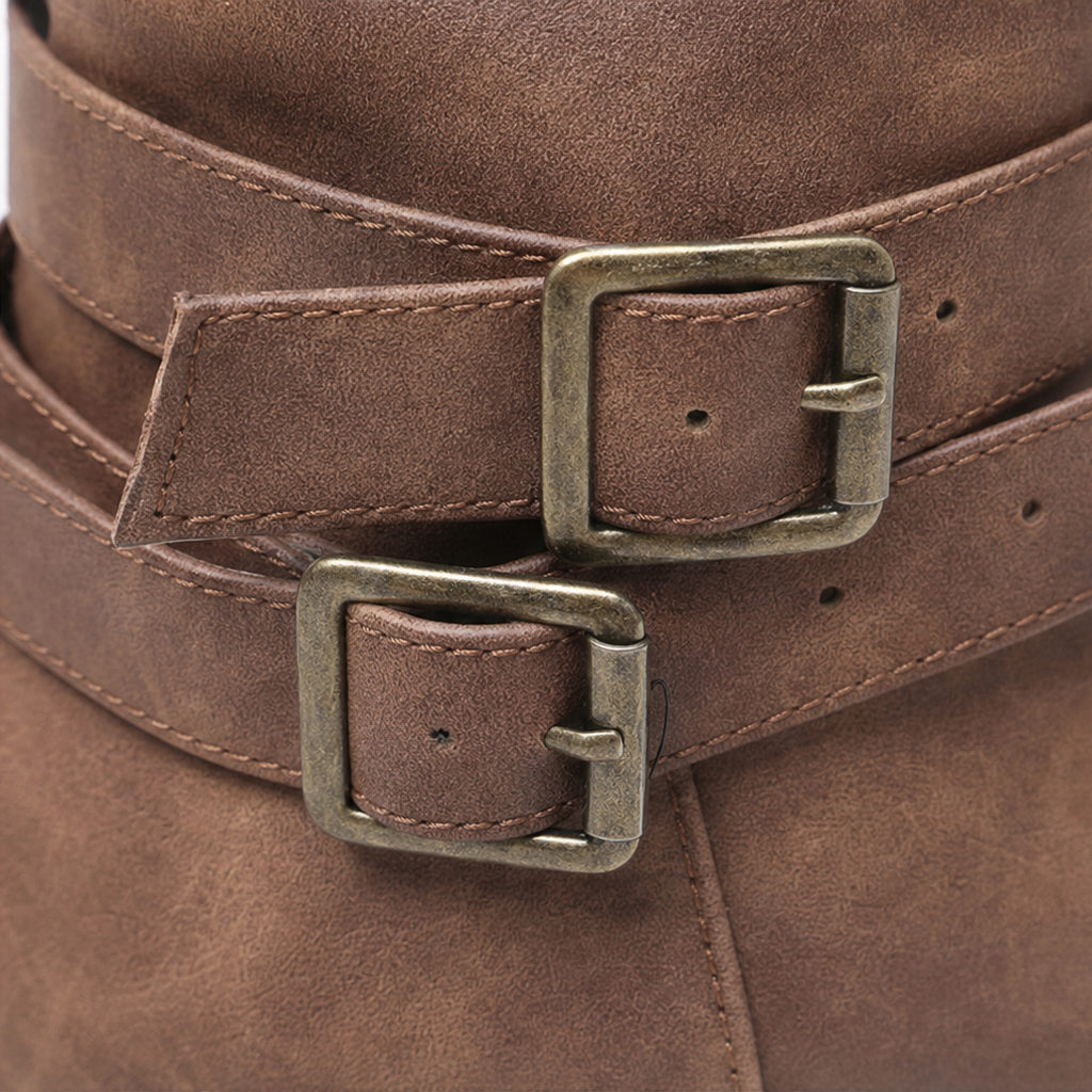 Bootara Slouchy Buckle Mid-Calf Boots - Elena Harper