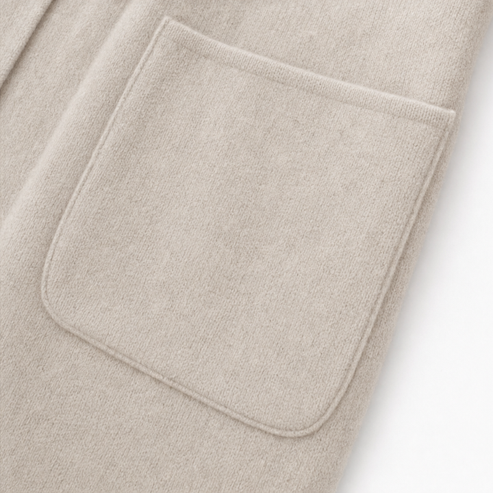 Draperie Longline Open-Front Wool-Blend Look Coat - Elena Harper
