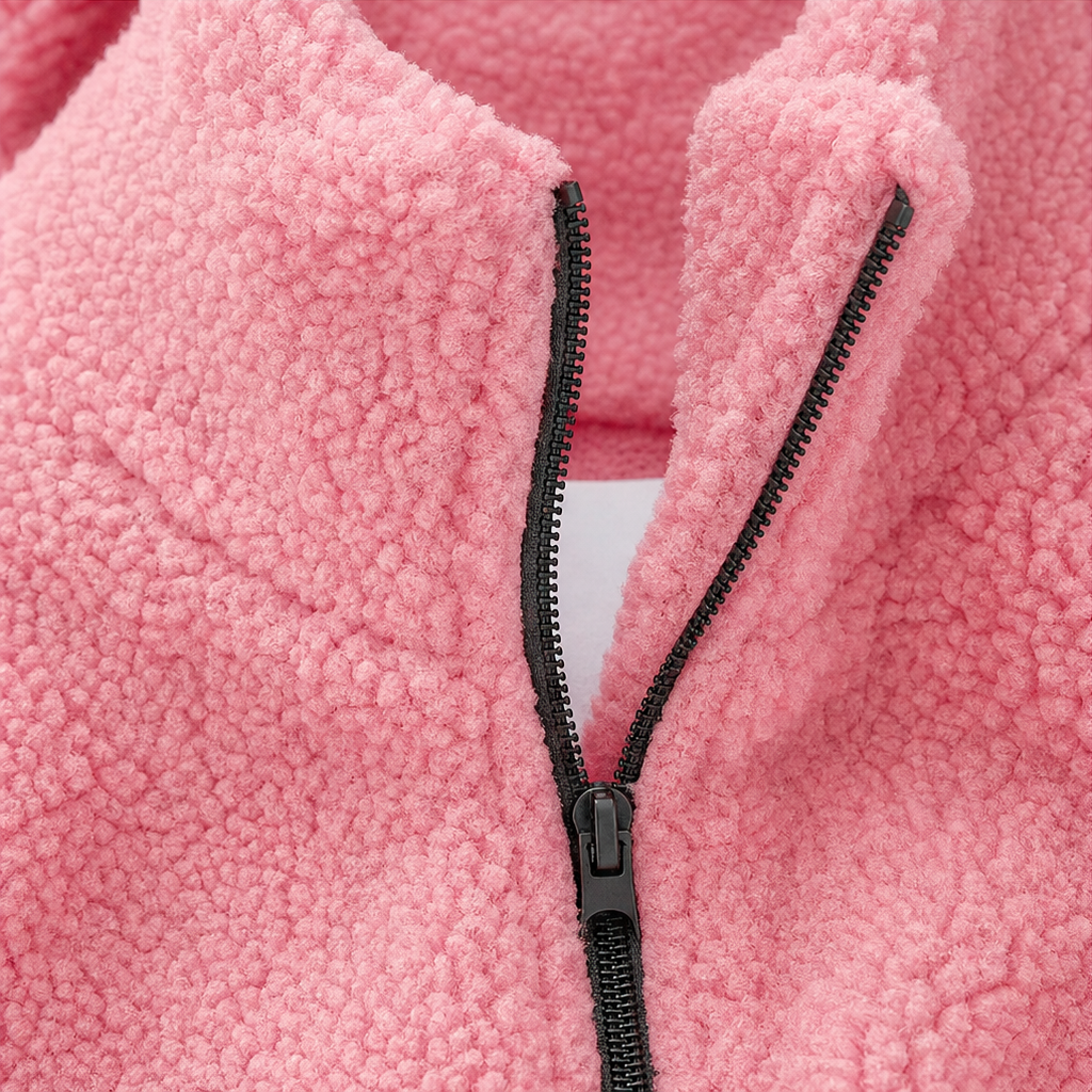 Cozelle Plush Hooded Oversized Zip-Up Jacket - Elena Harper