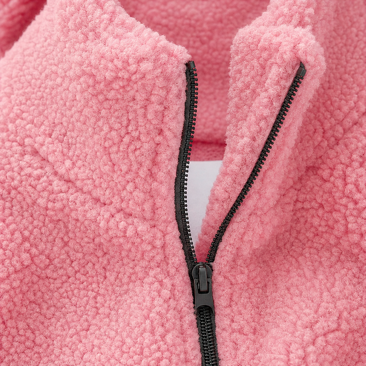 Cozelle Plush Hooded Oversized Zip-Up Jacket - Elena Harper