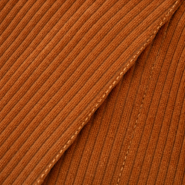 Draperie Asymmetric Button-Wrap Corduroy Top - Elena Harper
