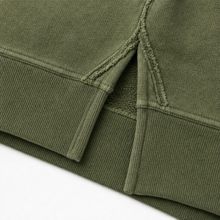 Draperie Raw-Edge Split-Cuff Snap Placket Henley - Elena Harper