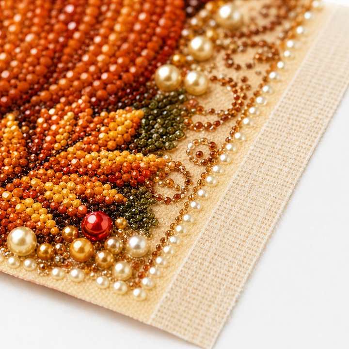 Duskbead Pearl-Look Bead Pumpkin & Squirrel Diamond Art Kit - Elena Harper