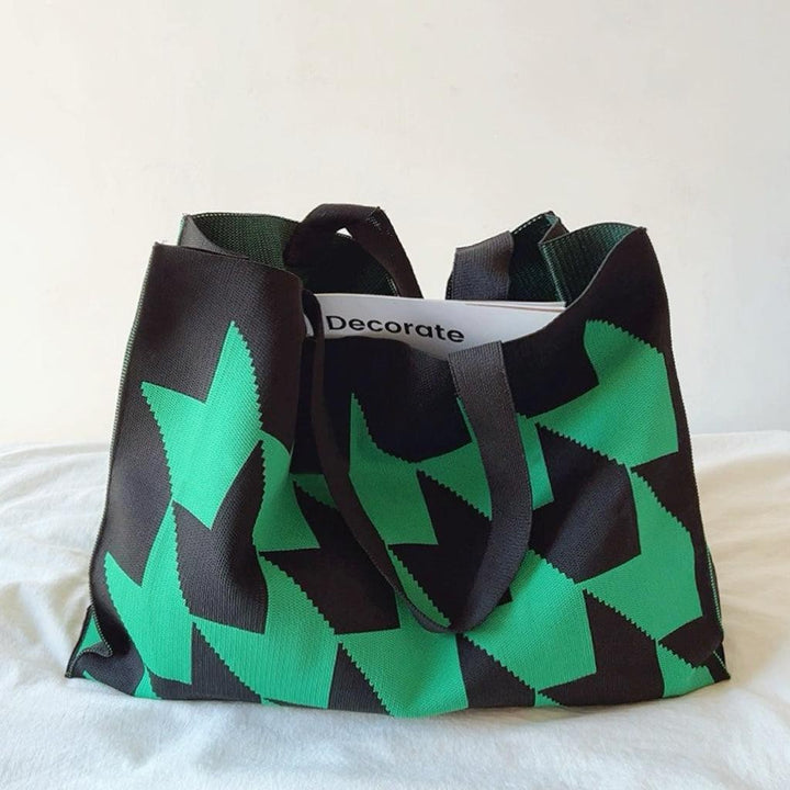 Geometric Knit Tote Bag