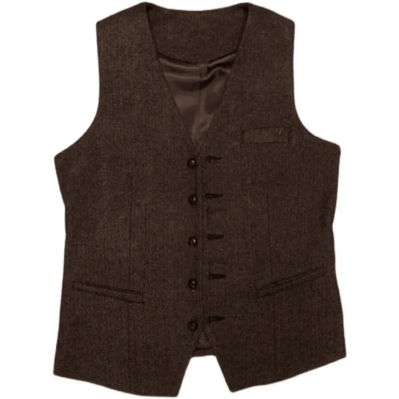 Harrington Oxford Men Wedding Three‑Piece Suit Tweed - Elena Harper