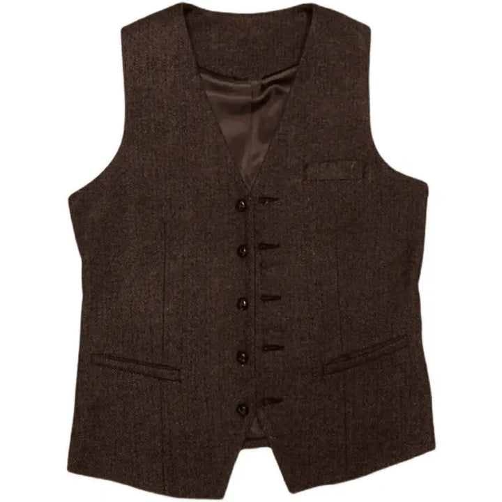 Harrington Oxford Men Wedding Three‑Piece Suit Tweed - Elena Harper