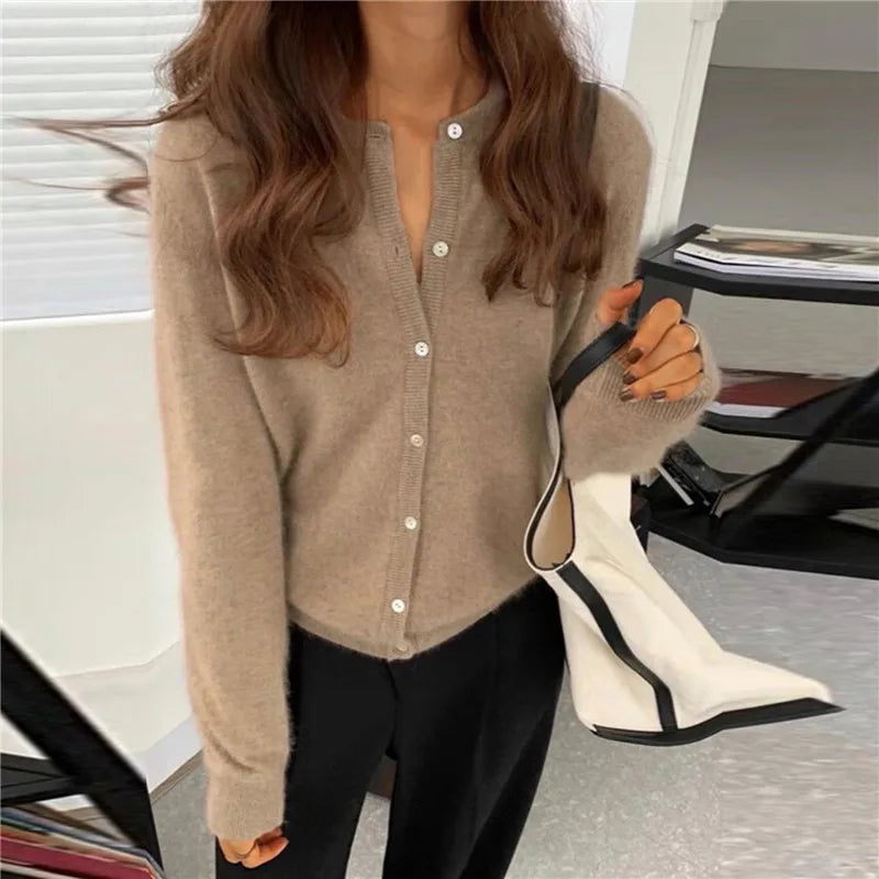 Ladies' Cardigan with Buttons and Soft Knitted Finish