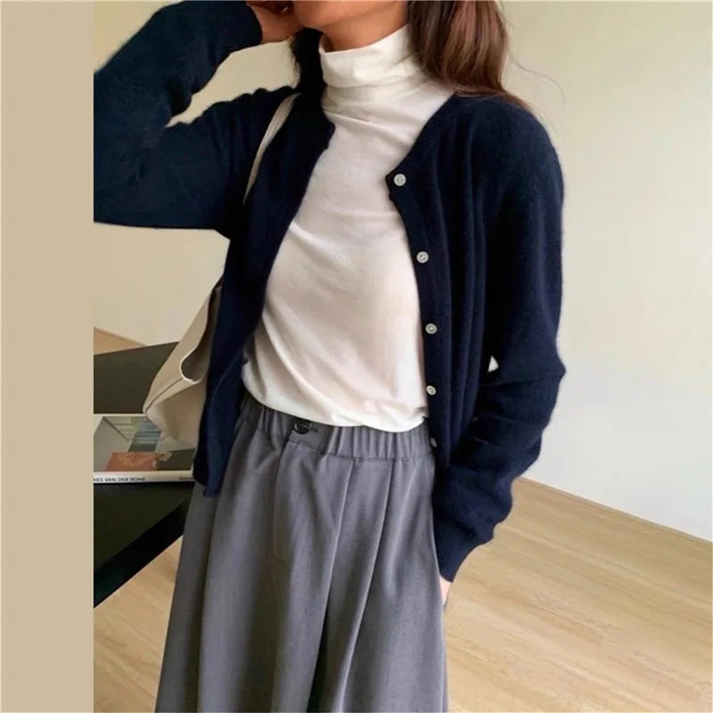 Ladies' Cardigan with Buttons and Soft Knitted Finish