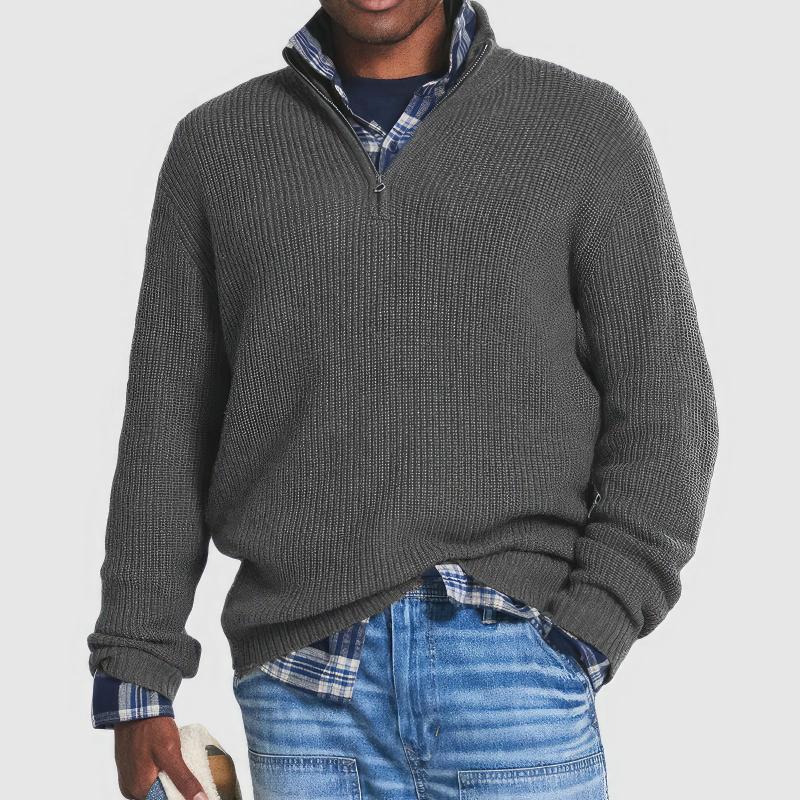 Arlen Knitted Zip Sweater for Men - Elena Harper