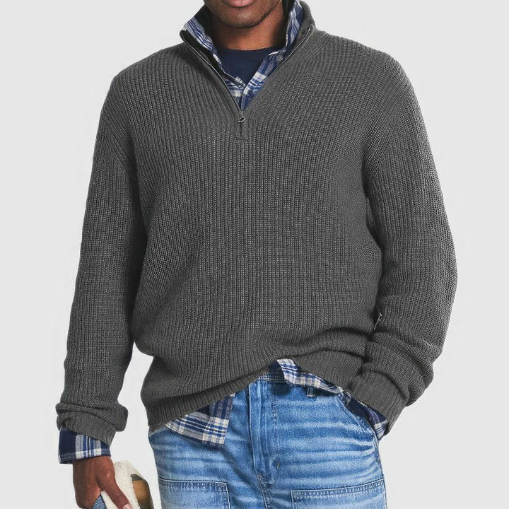 Arlen Knitted Zip Sweater for Men - Elena Harper