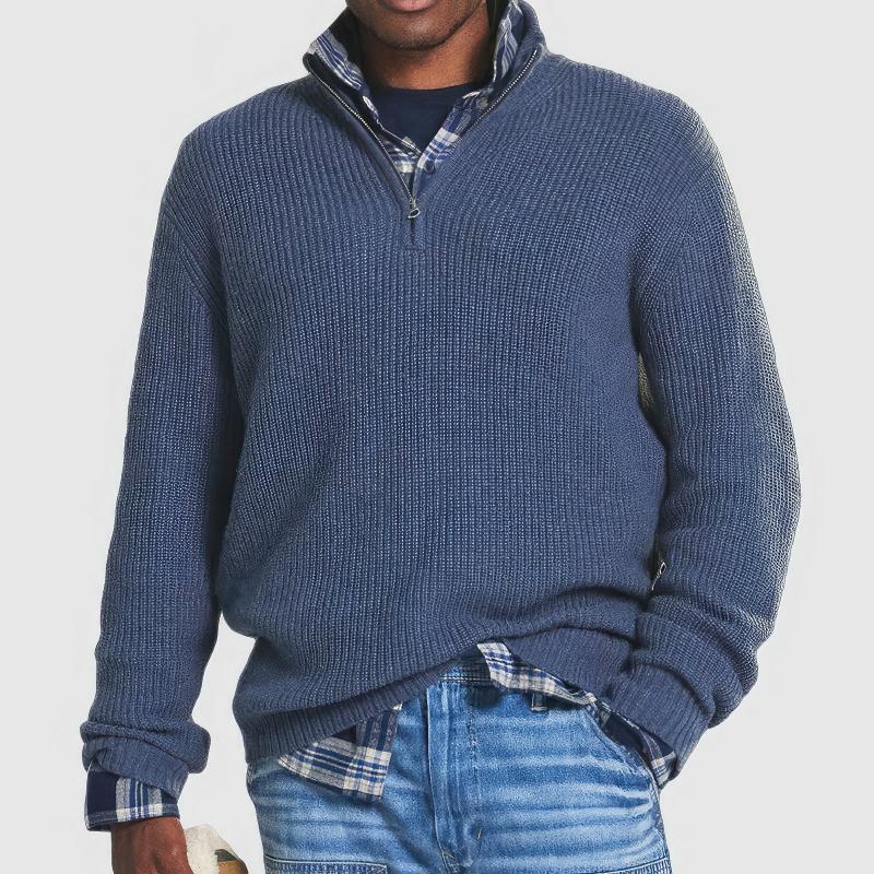 Arlen Knitted Zip Sweater for Men - Elena Harper