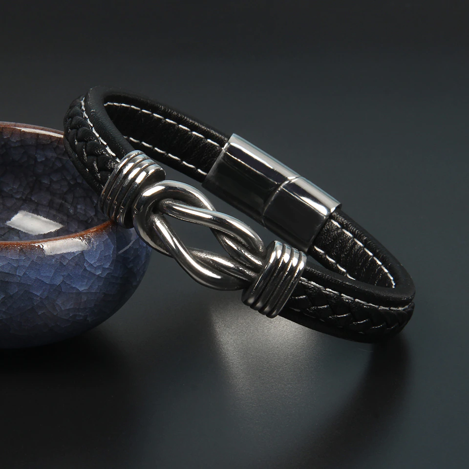 Infinity Bracelet Leather Knot Bracelet - Elena Harper