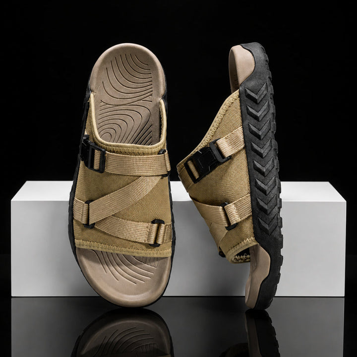 Hatton Sandals with Adjustable Cross Straps and Buckle Closure - Elena Harper