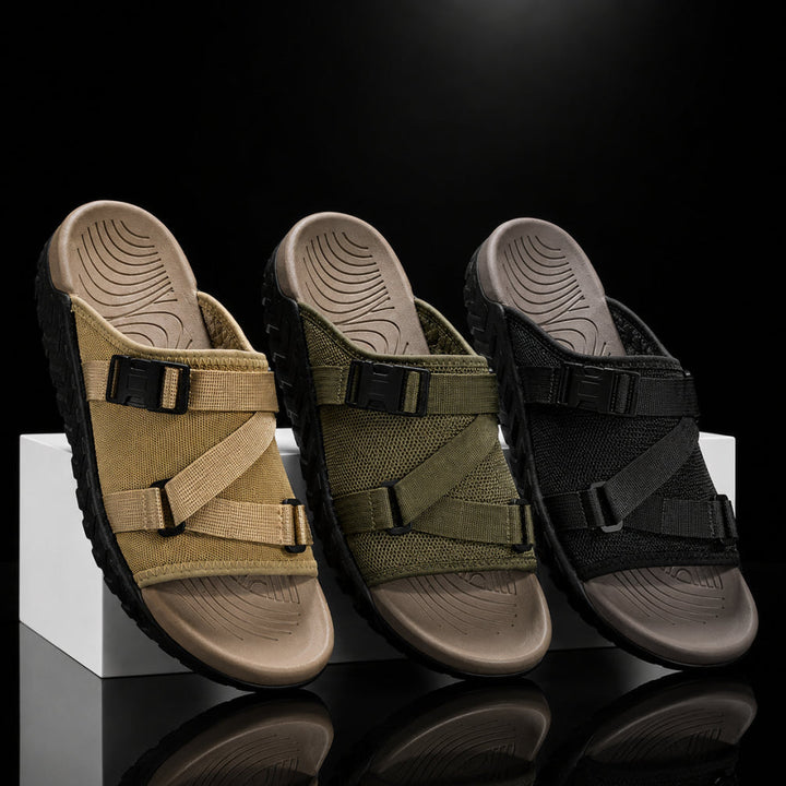 Hatton Sandals with Adjustable Cross Straps and Buckle Closure, view 6 - Elena Harper