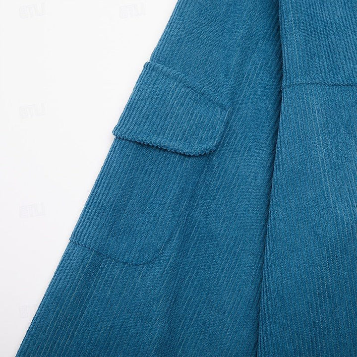 Corduroy Blouson Jacket with Zipper for Men