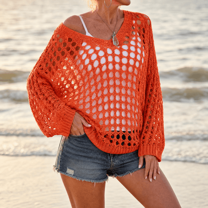 Covena Women's breezy crochet knit layering top - Elena Harper