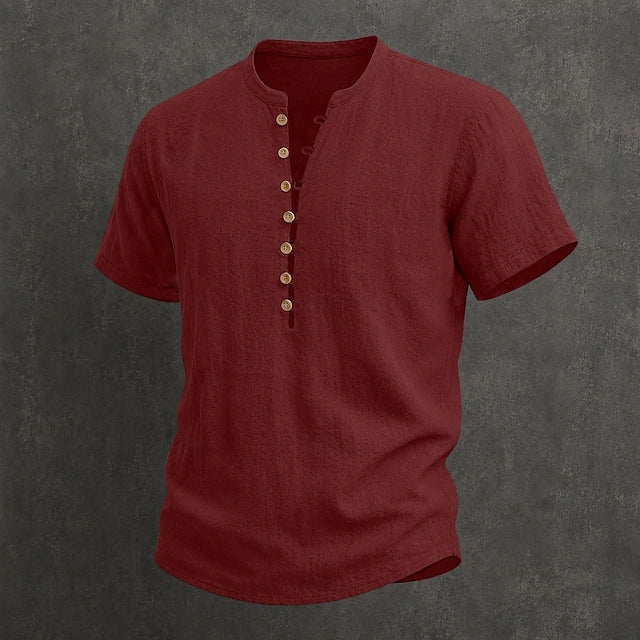 Dawed Summer Shirts with Button Placket - Elena Harper