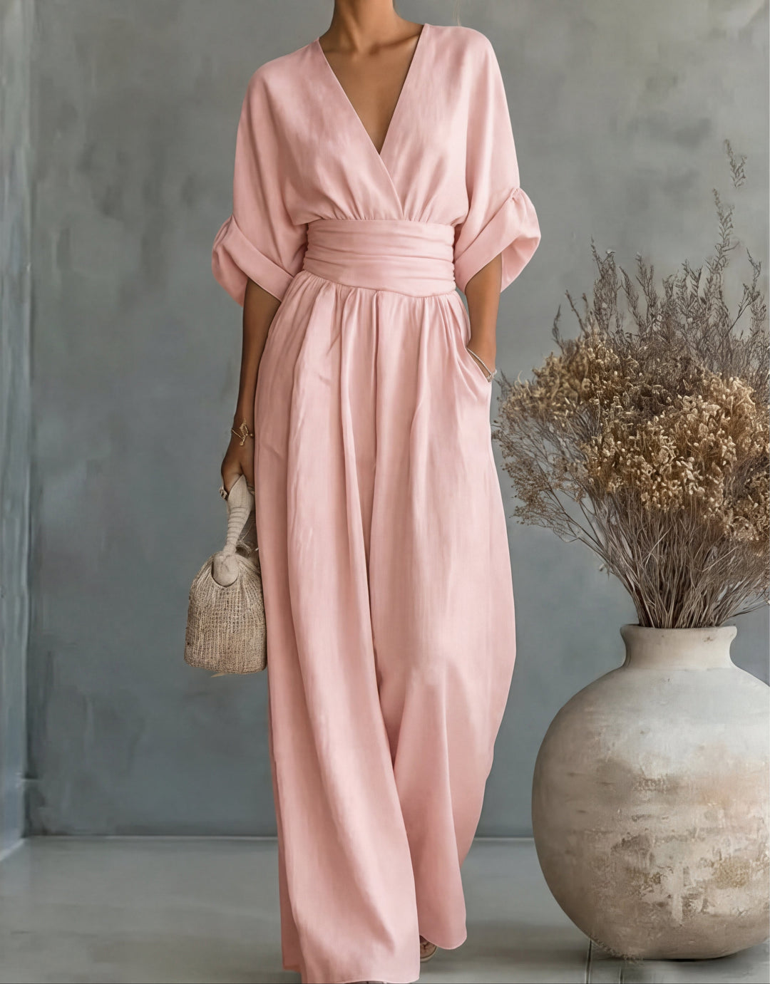 Daniela™  | Elegant V-neck Jumpsuit with Wide Legs