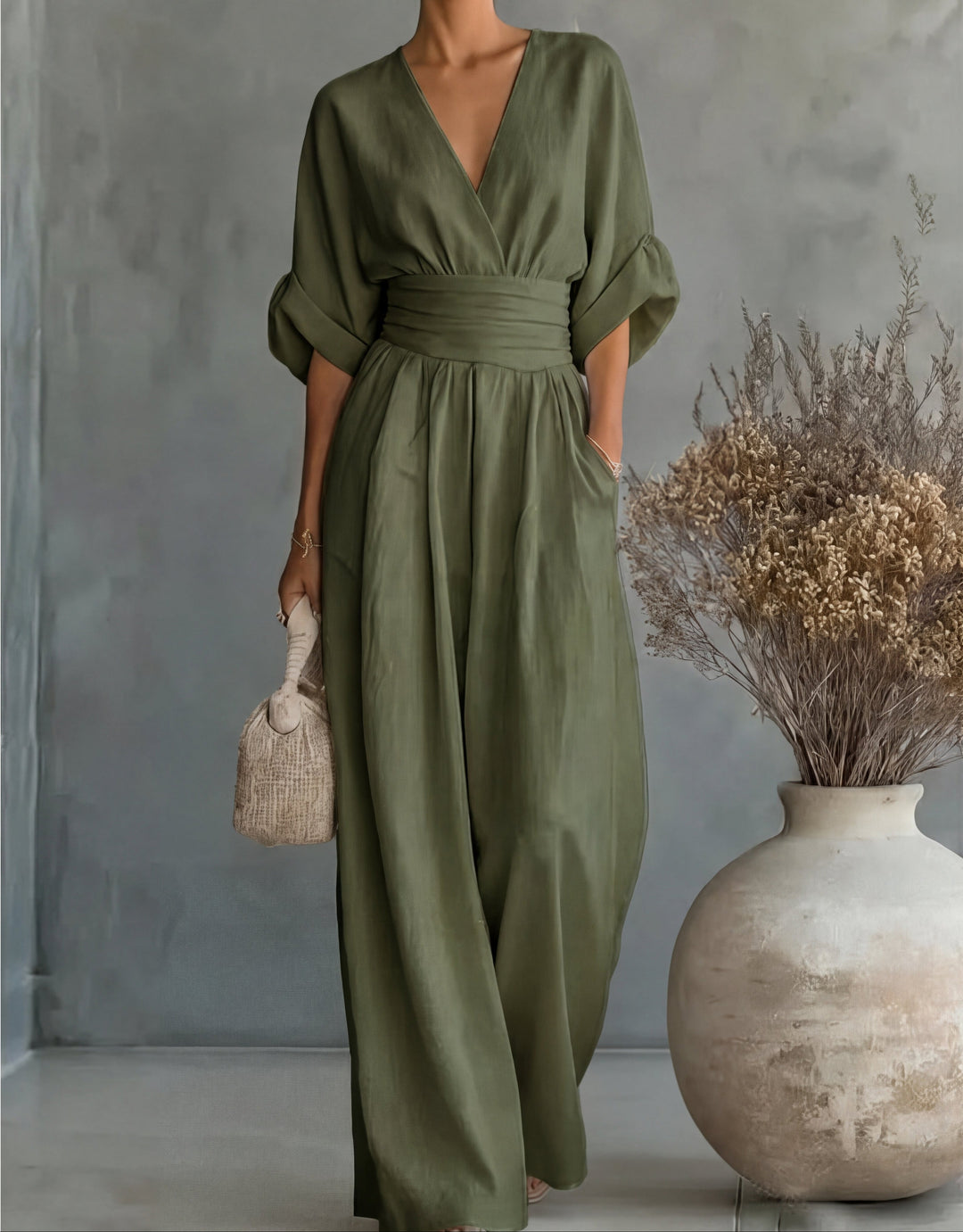 Daniela™  | Elegant V-neck Jumpsuit with Wide Legs