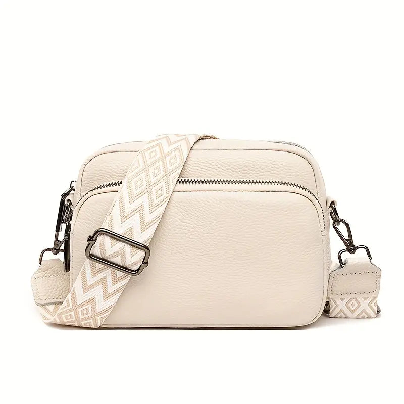 Lusanne Elegant Crossbody Bag with Wide Pattern Strap - Elena Harper