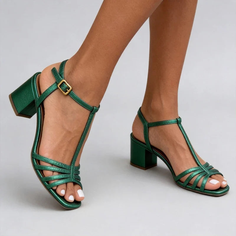 Marika | Elegant and Bright Comfortable Heeled Sandals