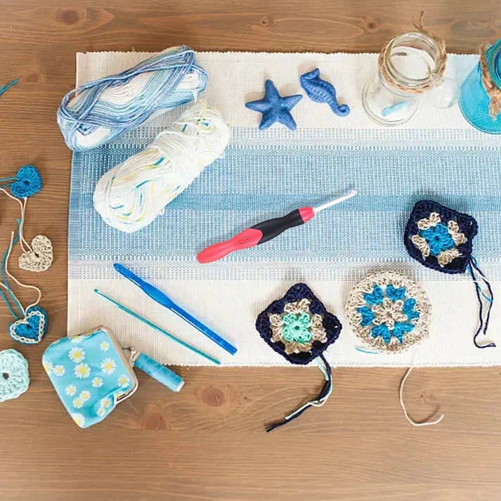 Crochet Hook Set With LED Light Interchangeable Tips And Better Visibility For Crafting Projects
