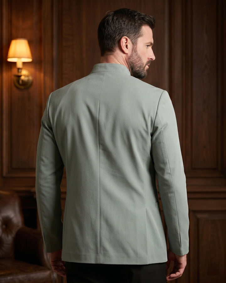 Harrington Oxford Mandarin Collar Waistcoat For Men - Elena Harper