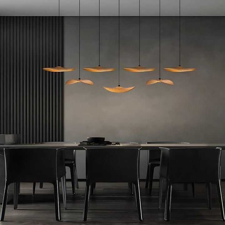 Curved Disc Pendant Chandelier With Cloud-Like Design