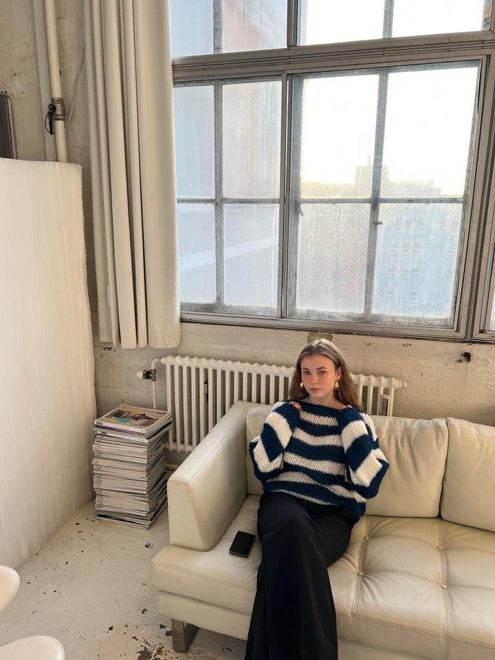 Knitted and Striped Oversized Women's Sweater Harper - Elena Harper