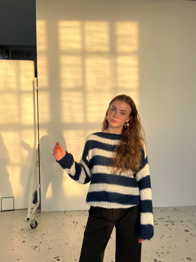 Knitted and Striped Oversized Women's Sweater Harper - Elena Harper