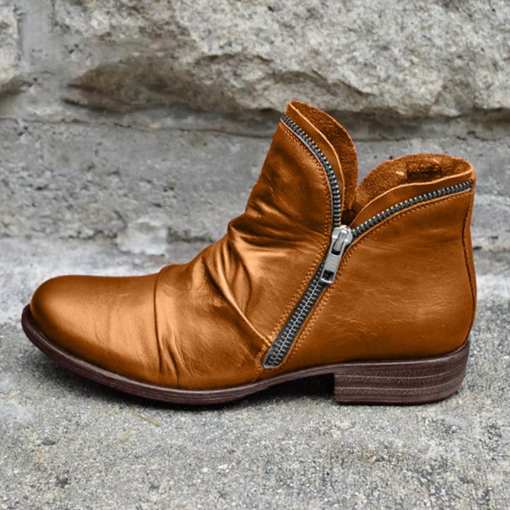 Lianella Supportive Comfort Ankle Boots with Zipper - Elena Harper
