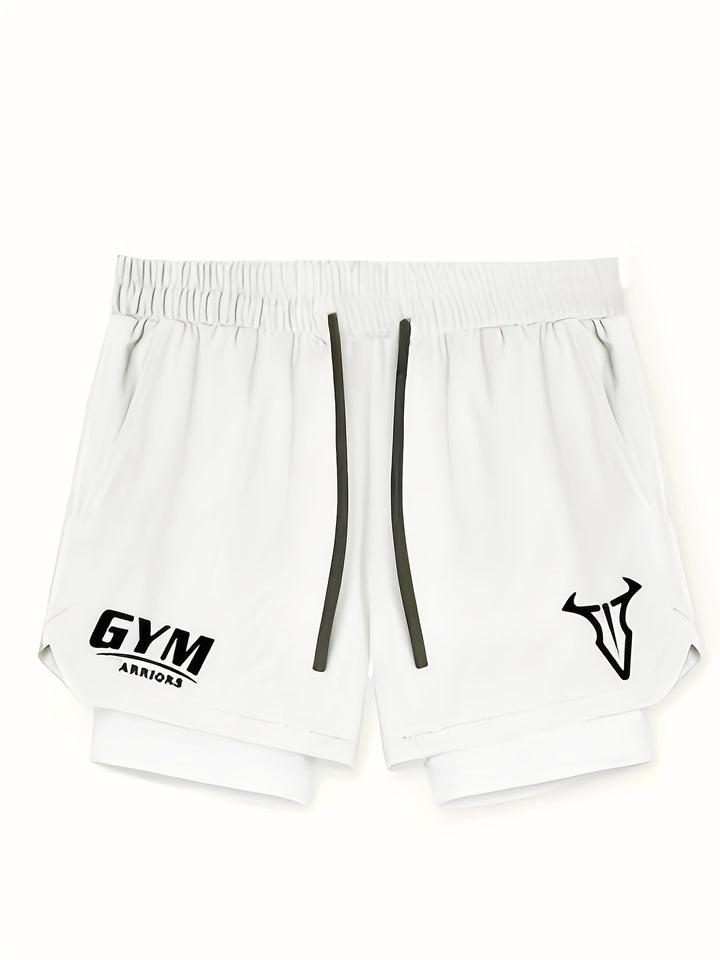 Men's Montarello 2-in-1 Sports Shorts with Compression Liner and Zipper Pocket