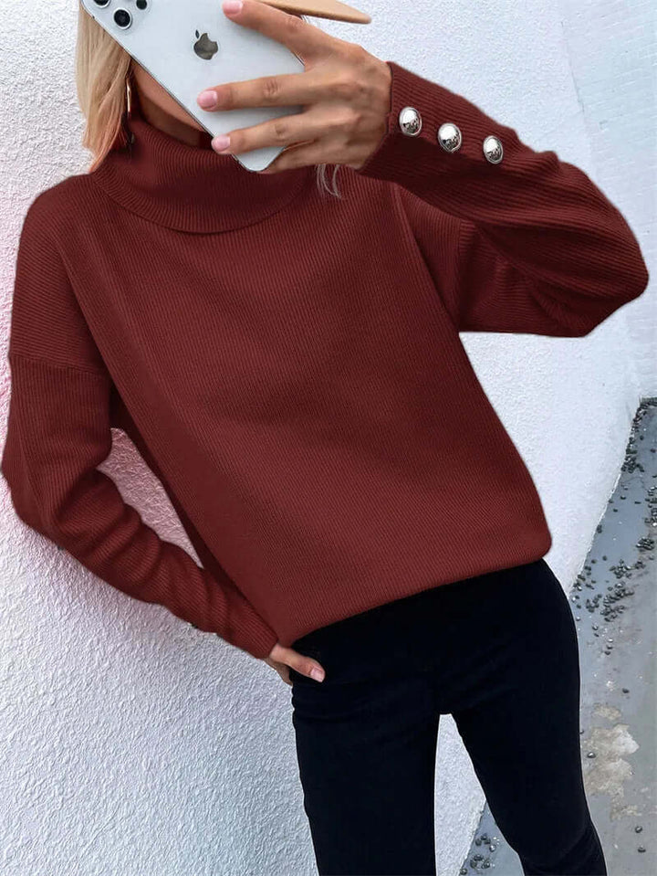 Women's Knitted High Neck Sweater