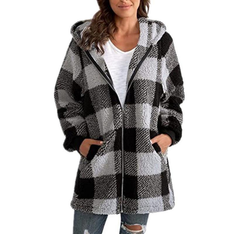 Casual Checkered Coat, view 6 - Elena Harper
